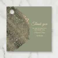 Sage Green and Gold Wedding with Elegant Luxury Favor Tags