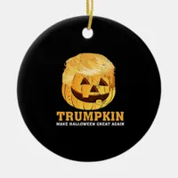 Funny  Pumpkin Trumpkin Halloween  Ceramic Ornament