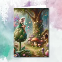 Wishing You a Magical Day | Fairy on Artichoke Card