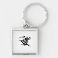 Funny Crow F-Caw-F Essential Minimal Clean Keychain