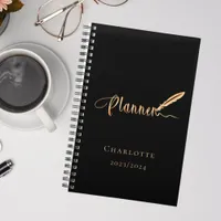 Black rose gold typography 2025 planner