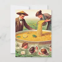 Surreal Bowl of Noodles Pool in the Pond Postcard