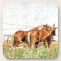 Ready For Work, Two Draft Horses Coaster