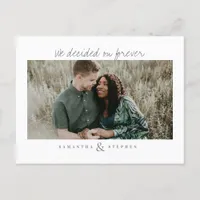 Modern Custom Handwritten Text Photo Wedding Invitation Postcard
