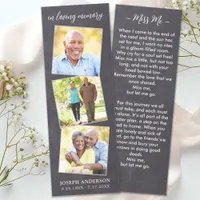 Rustic Memorial Poem 3 Photo Sympathy Funeral Bookmarks