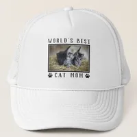 World's Best Cat Mom Paw Prints Pet Photo Trucker Hat