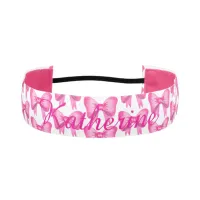 Pink Bow Preppy, Coquette, and Cottagecore Chic Athletic Headband