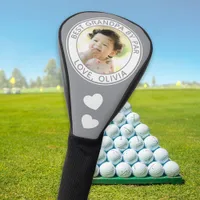 Best Grandpa By Par Gray Photo Personalized Golf Head Cover