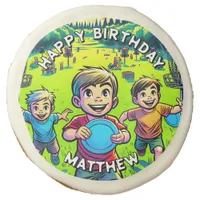 Personalized Disc Golf Boy's Birthday   Sugar Cookie