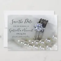 Diamond Rings and Pearls Wedding Save the Date