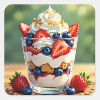 Fruit and Yogurt Parfait Square Sticker