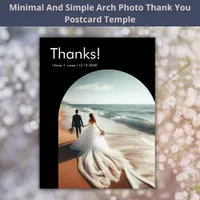 Simple Minimalist Arch Photos Black Thank You Card