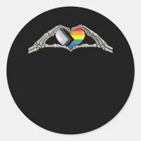 Bone Hands Heart Pride Progress Creative Style Classic Round Sticker