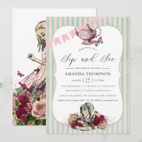 Trend Alice In Wonderland Tea Party Sip and See Invitation