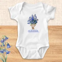 Bloom Like The Bluebells Pretty Blue Flowers Baby Bodysuit