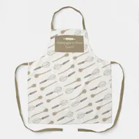 Custom ivory taupe whisk & Spoon Bakery Name Staff Apron