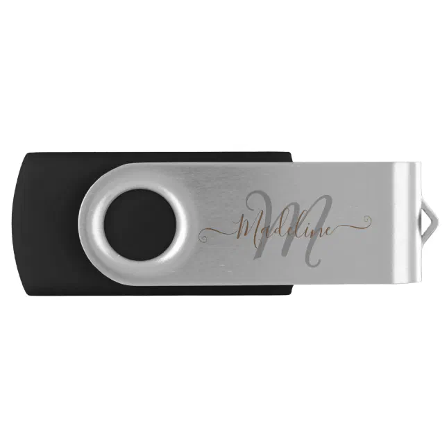 Elegant Stylish Name Monogram Flash Drive