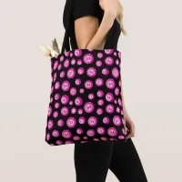 Bingo Balls Fun Pink and Black Tote Bag