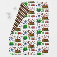 Camping or Midwest Themed  Happy Camper   Baby Blanket