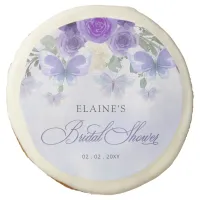 Purple Lilac Lifetime of Butterflies Bridal Shower Sugar Cookie