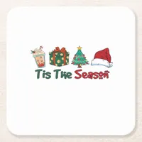 Tis The Season Creative Casual Square Paper Coaster