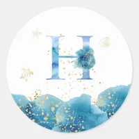 *~*  LETTER  H - Sea Ocean Beach Envelope  Sticker