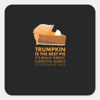 Funny  Tshirt Pumpkin Pie Thanksgiving Fall Square Sticker