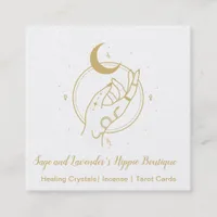 Hand and Moon Occult Shop Square Business Card