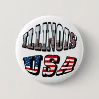 Illinois USA Flag & State Photo Text Button