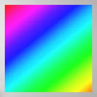 Diagonal Rainbow Gradient Blue to Green Poster