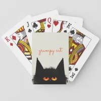 Grumpy Black Cat Poker Cards