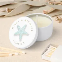 Sea Foam Beach Wedding Starfish ID837  Mini Candle Favors