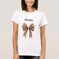 Leopard bow name T-Shirt