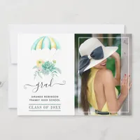 Whimsical Succulents Parachute Graduation Photo Announcement