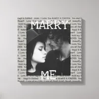 Gray and White Marry Me Couple's Photo Wall Art