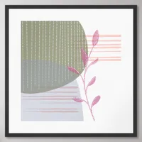 Trendy Modern minimalist botanical abstract Framed Art