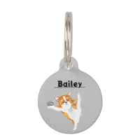 Pembroke Welsh Corgi Yoga Grey Pet ID Tag