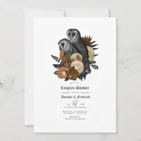 Vintage Glam Amber Owls Gothic Couples Shower Invitation