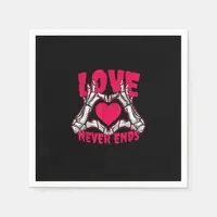 Funny Valentines Day Skeleton Heart Hands Napkins