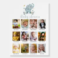 Adorable Elephant Blue Baby Boy Shower Foam Board