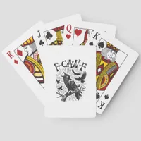 Funny Vintage Crow F-Caw-F Poker Cards