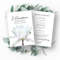 White Water Lily Funeral Memorial Service Program