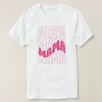 Pink Retro Groovy Cute Mama Mothers Day Mom Tri-Blend Shirt