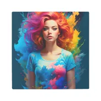 Beautiful Ai Art Woman Colorful 