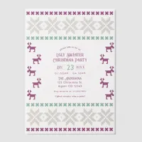 Sugarplum Knit Ugly Sweater Christmas Party Vellum Invitations