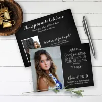 Christian Bible Verse Typography Graduation Photo Invitation