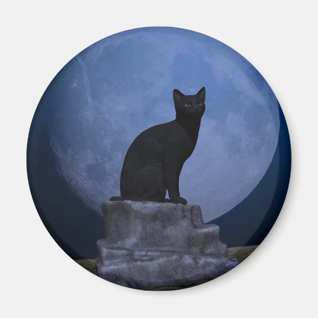 Moonlit Cat Magnet