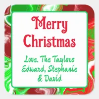 Personalized Merry Christmas To You   Square Sticker