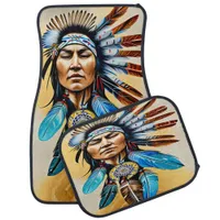 Warrior With Bright Feathers Car Floor Mat