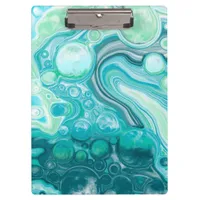 Blue, Turquoise Sea Waves and Bubbles    Clipboard